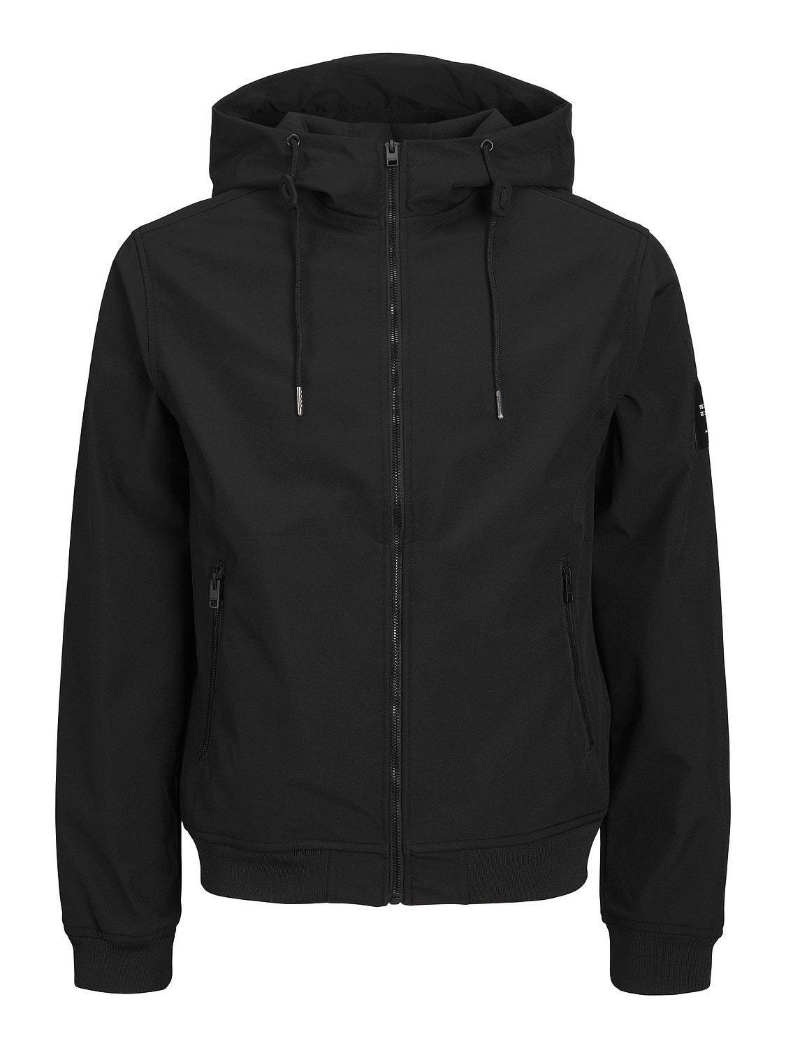 JACK &amp; JONES Basic Softshell Hood - Jacket Man black Photo 1