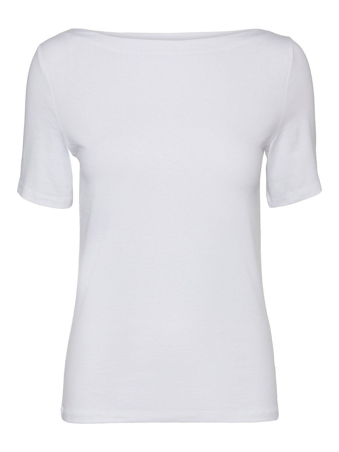 VERO MODA Panda Modal Top - T-Shirt mit Rundhalsausschnitt Damen weiß