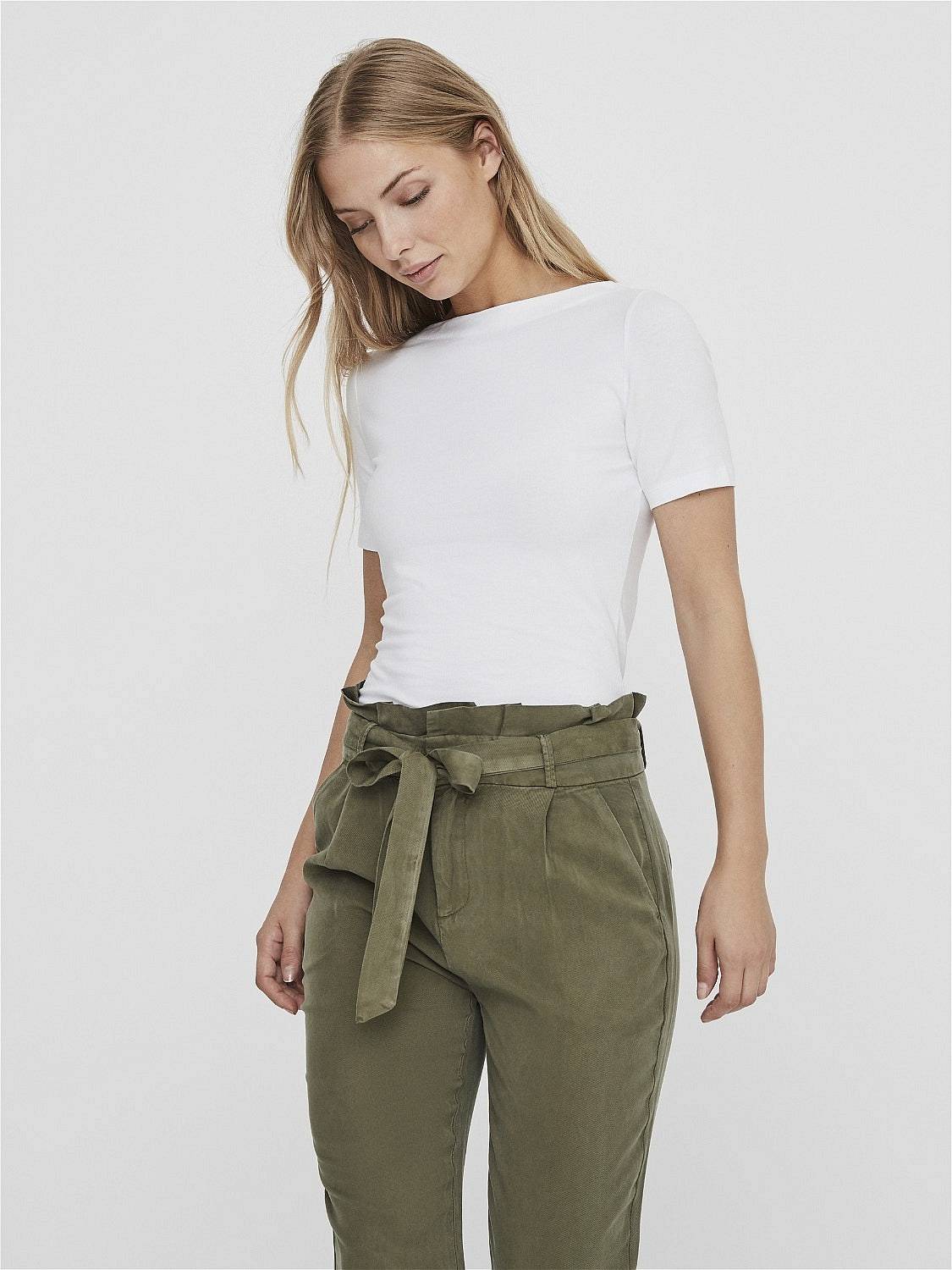 VERO MODA Panda Modal Top - T-Shirt mit Rundhalsausschnitt Damen weiß Foto 2