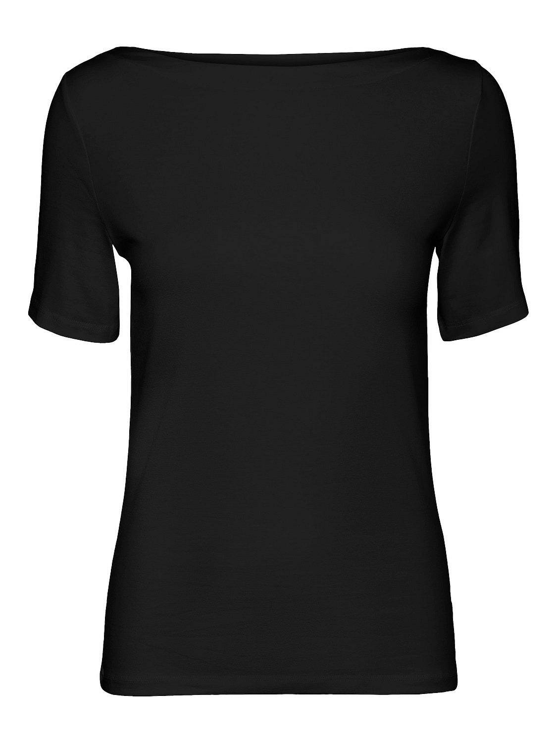 VERO MODA Panda Modal Top - T-Shirt mit Rundhalsausschnitt Damen schwarz