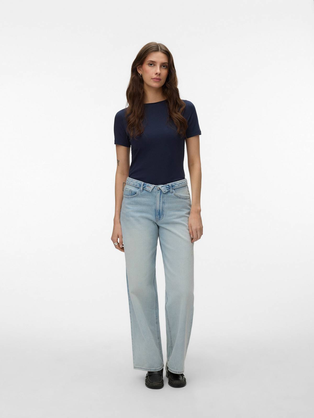 VERO MODA Panda Modal Top - T-Shirt mit Rundhalsausschnitt Damen blau Foto 5