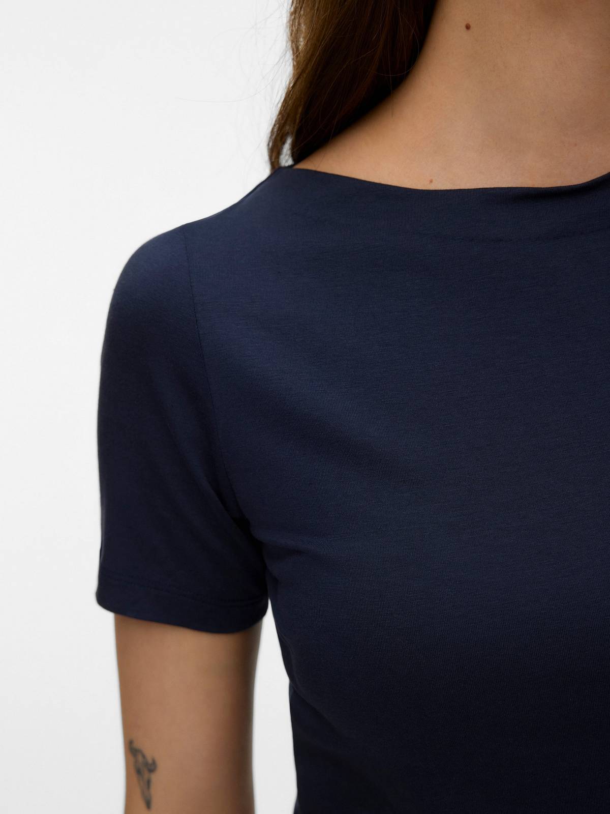 VERO MODA Panda Modal Top - T-Shirt mit Rundhalsausschnitt Damen blau Foto 3
