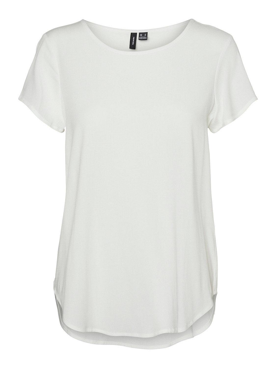 VERO MODA Bella SS Top - Kurzarm-T-Shirt Damen weiß