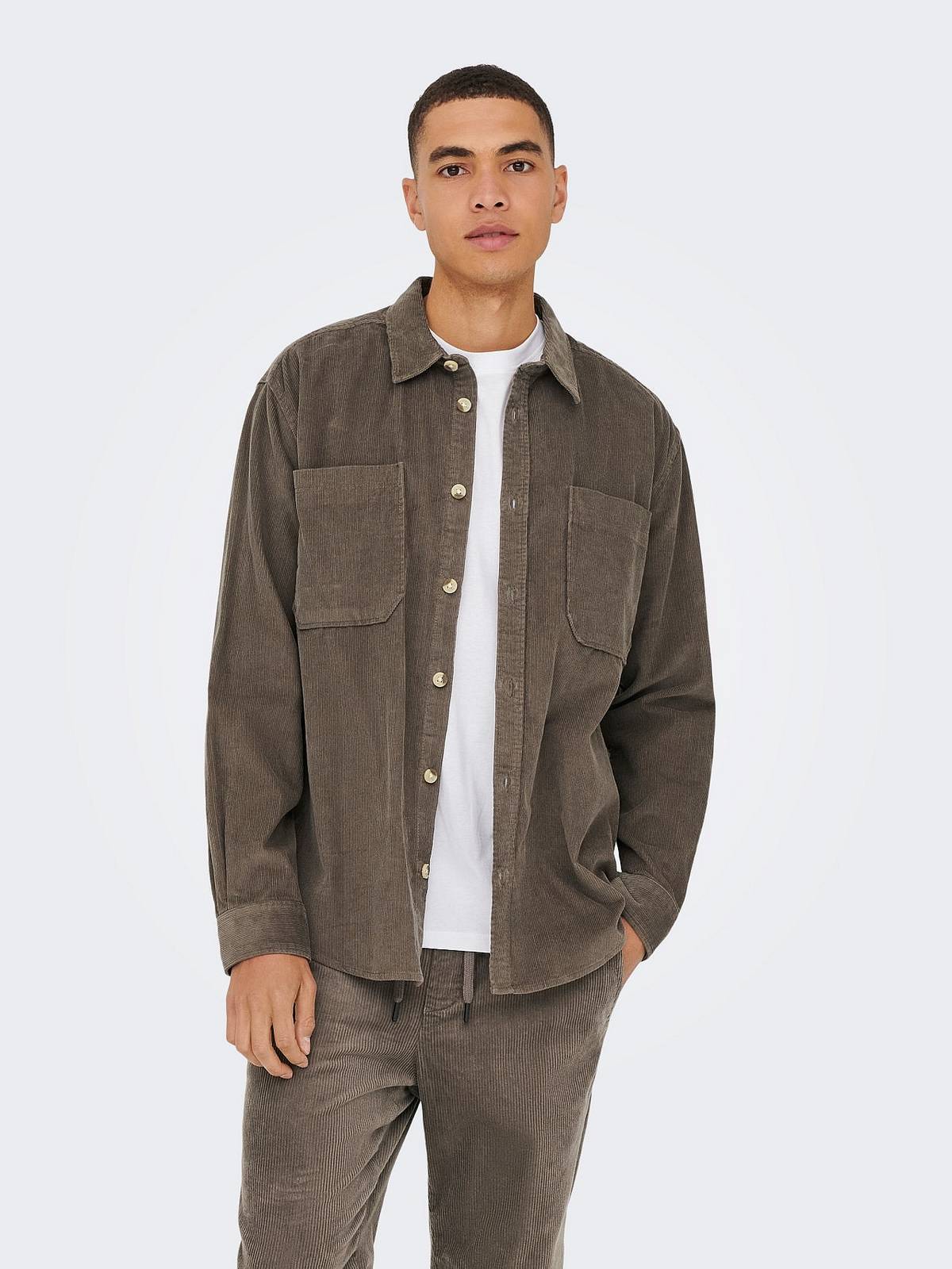 ONLY &amp; SONS Alp rlx washed cord Man brown Photo 4