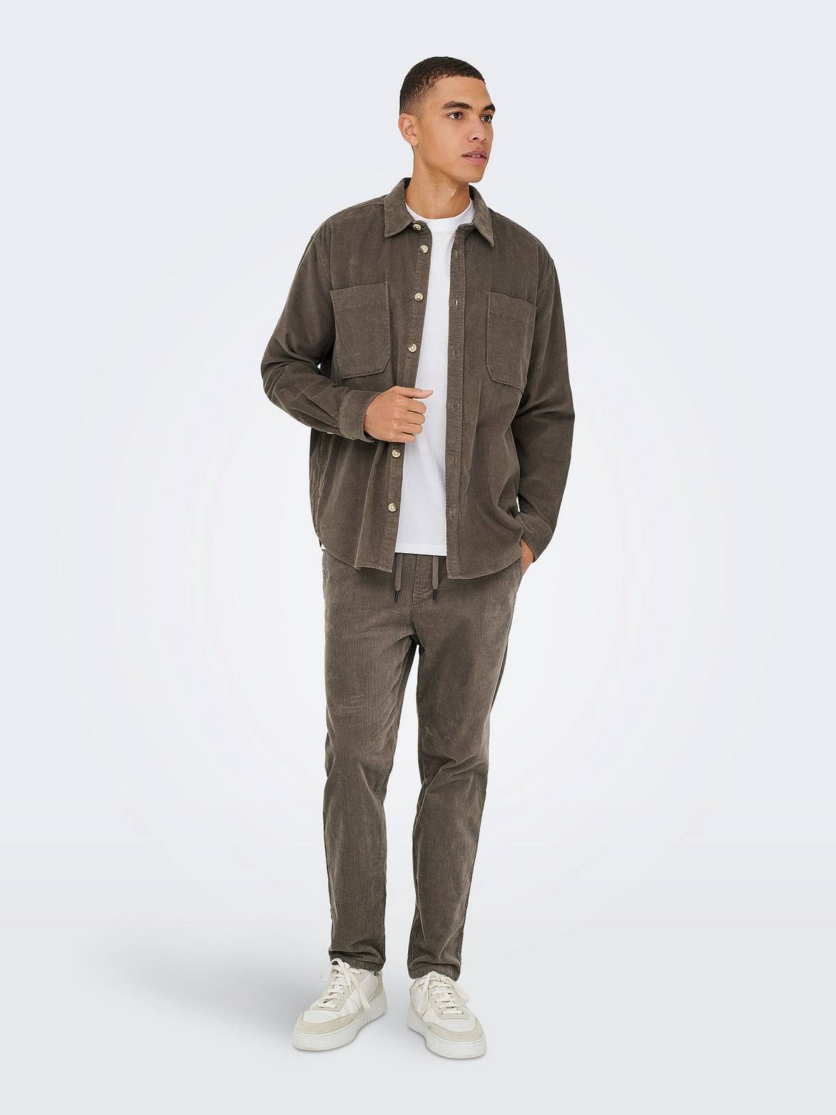 ONLY &amp; SONS Alp rlx washed cord Man brown Photo 3