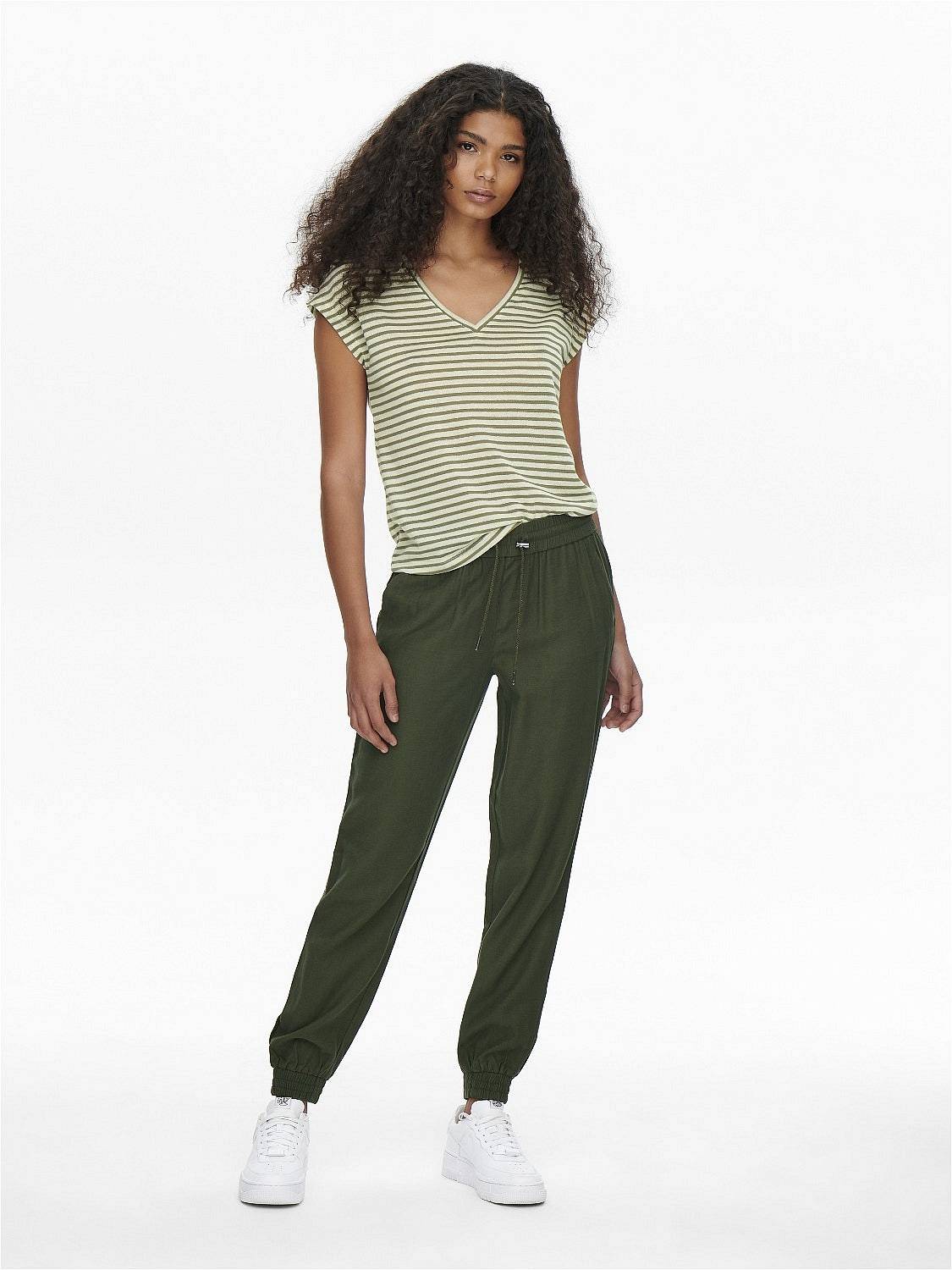 ONLY Pantalon Pull-Up Kelda-Emery Femme vert Photo 3