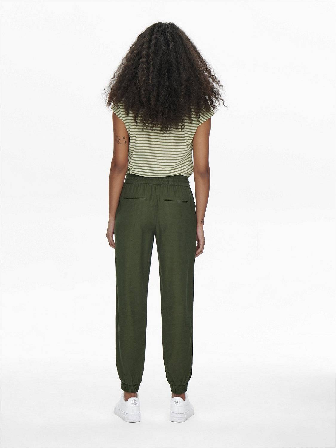 ONLY Pantalon Pull-Up Kelda-Emery Femme vert Photo 4