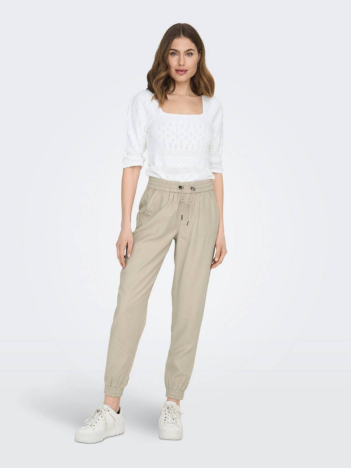 ONLY Pantalon Pull-Up Kelda-Emery Femme beige Photo 3