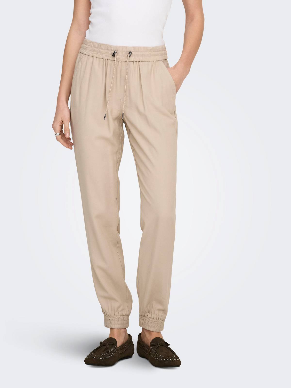 ONLY Pantalon Pull-Up Kelda-Emery Femme beige Photo 4