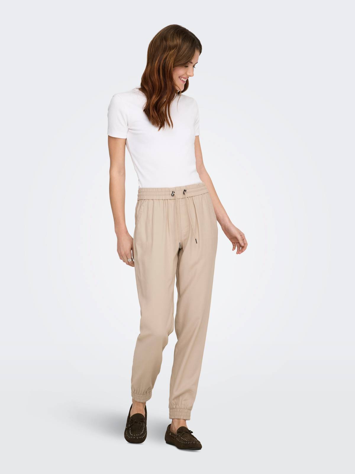 ONLY Pantalon Pull-Up Kelda-Emery Femme beige Photo 3