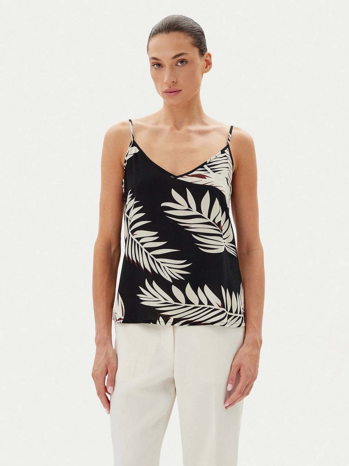 VERO MODA Easy Joy Singlet mit V-Ausschnitt Damen schwarz