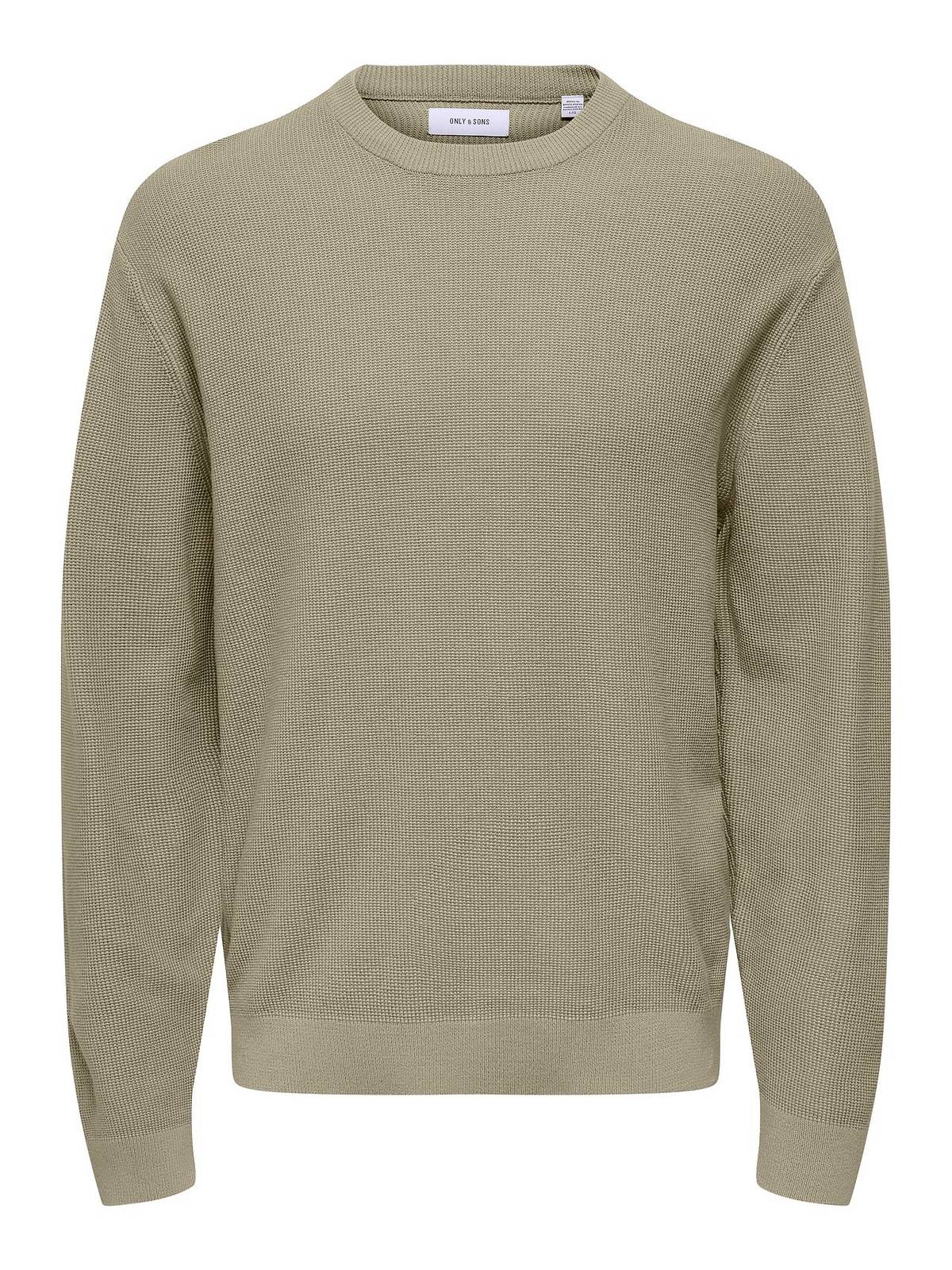 ONLY &amp; SONS Tony DS 12 Waffle Crew Neck Uomo beige Foto 1
