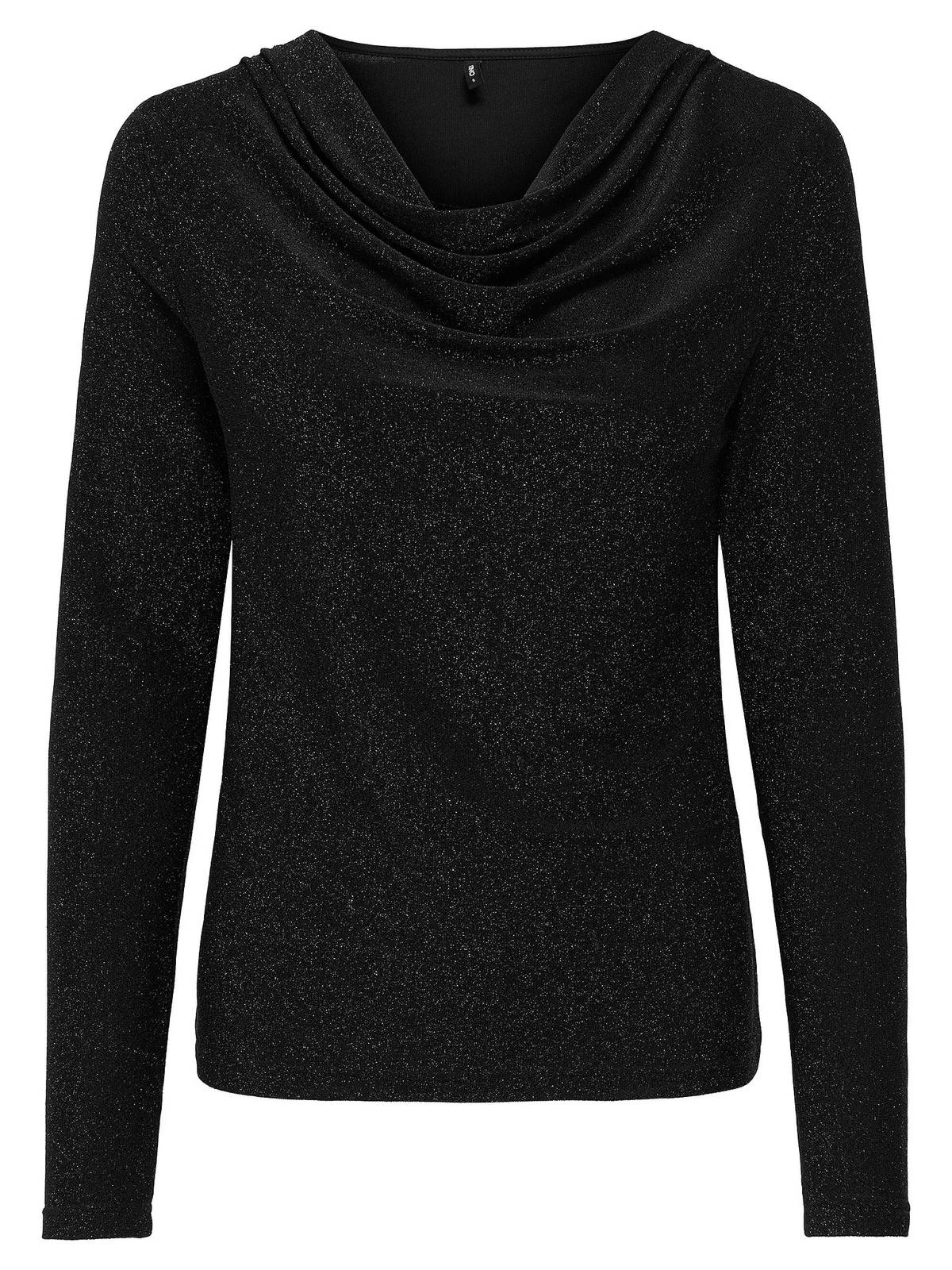 ONLY Reichhaltiges Glitzer-Wasserfall-Top Damen schwarz