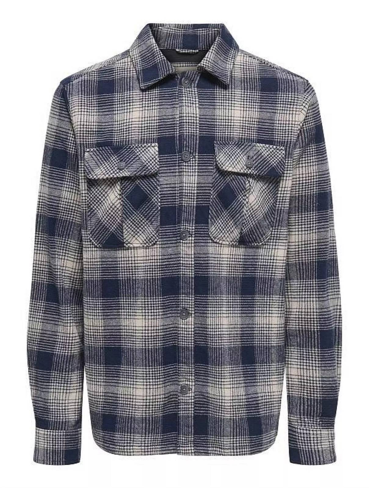 ONLY & SONS Cedric Check Overshirt Uomo blu
