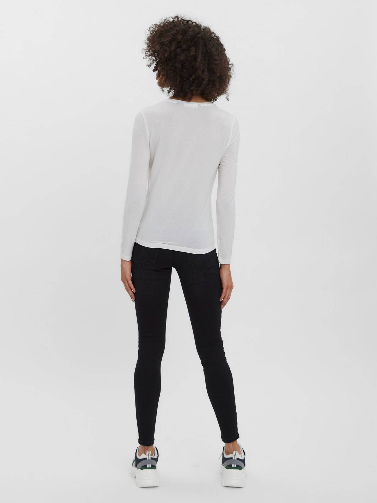 VERO MODA Ava LS Top Jersey Damen weiß Foto 3