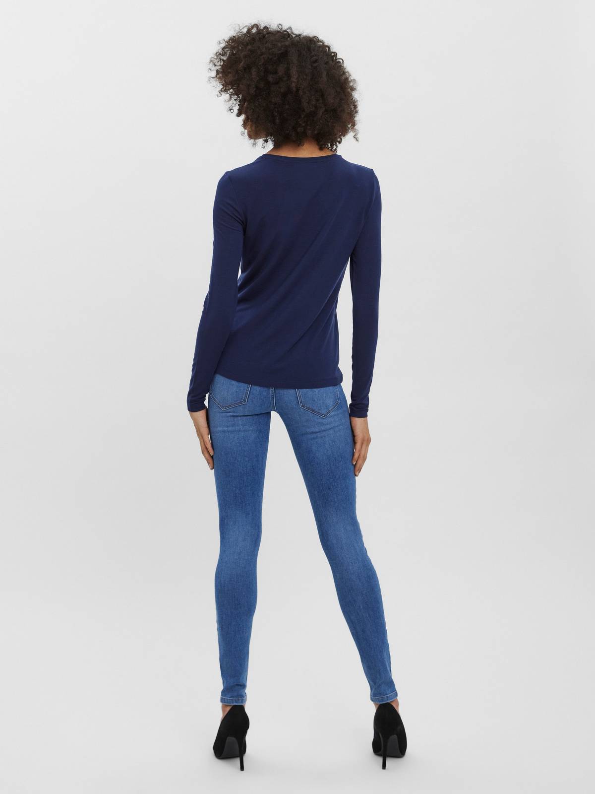 VERO MODA Ava LS Top Jersey Damen blau Foto 3