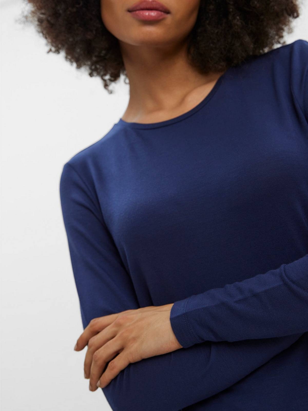 VERO MODA Ava LS Top Jersey Damen blau Foto 4