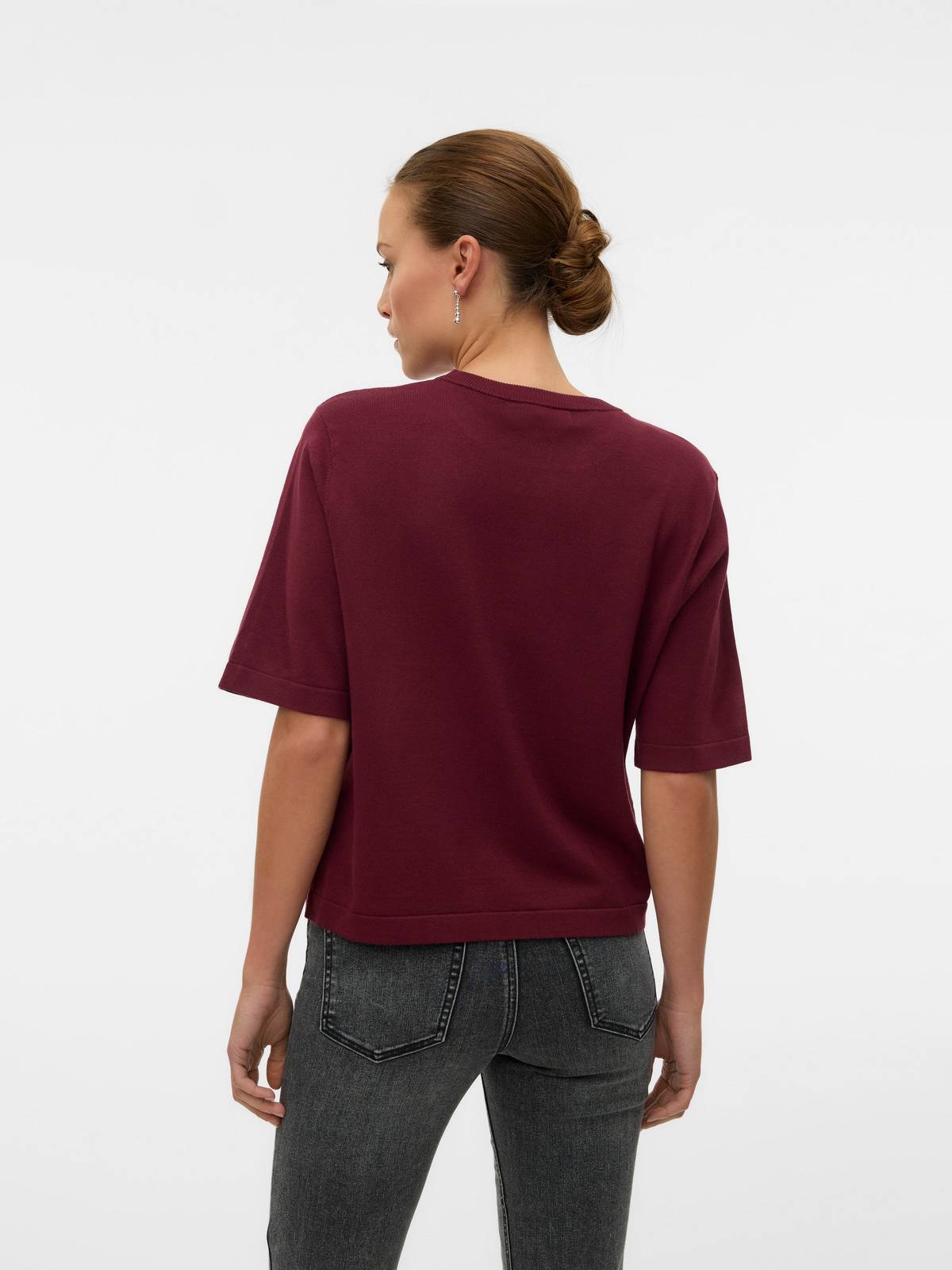 VERO MODA Silje 2/4 O-Neck Oversize pullover Donna bordeaux Foto 3