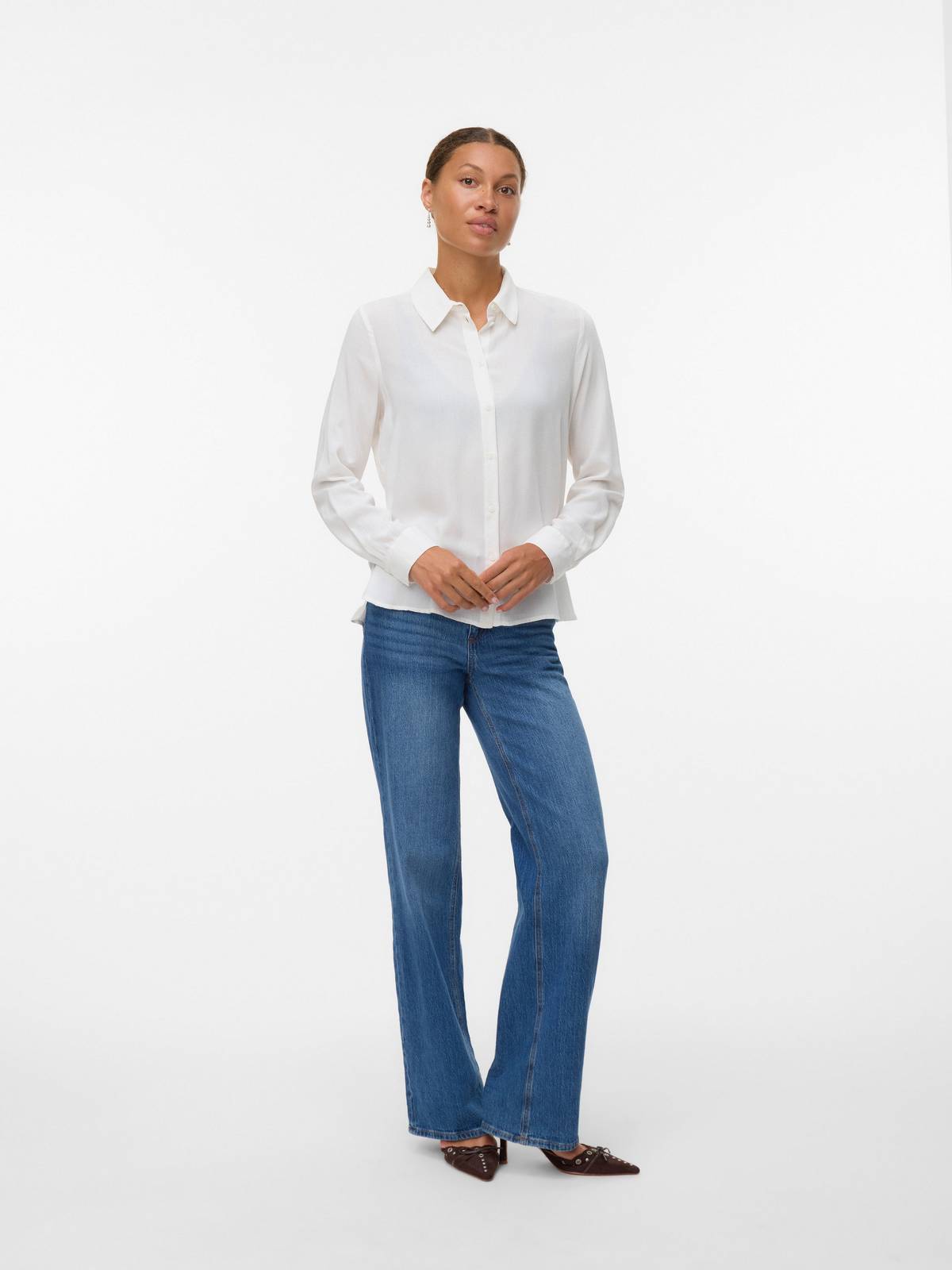 VERO MODA Chemise de base Bumpy LS Femme blanc Photo 2