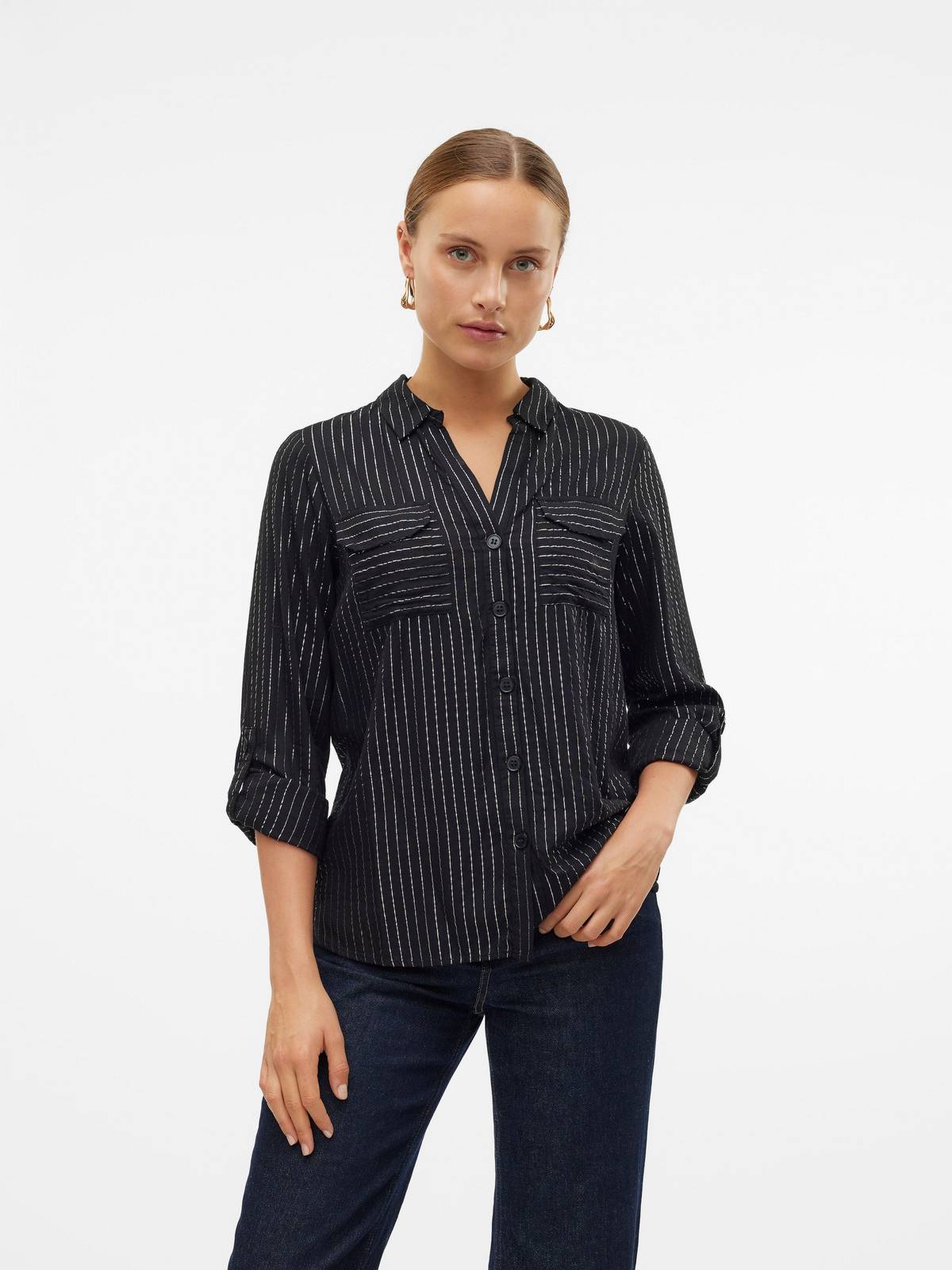 VERO MODA Chemise à paillettes Bumpy ls Femme blanc Photo 2