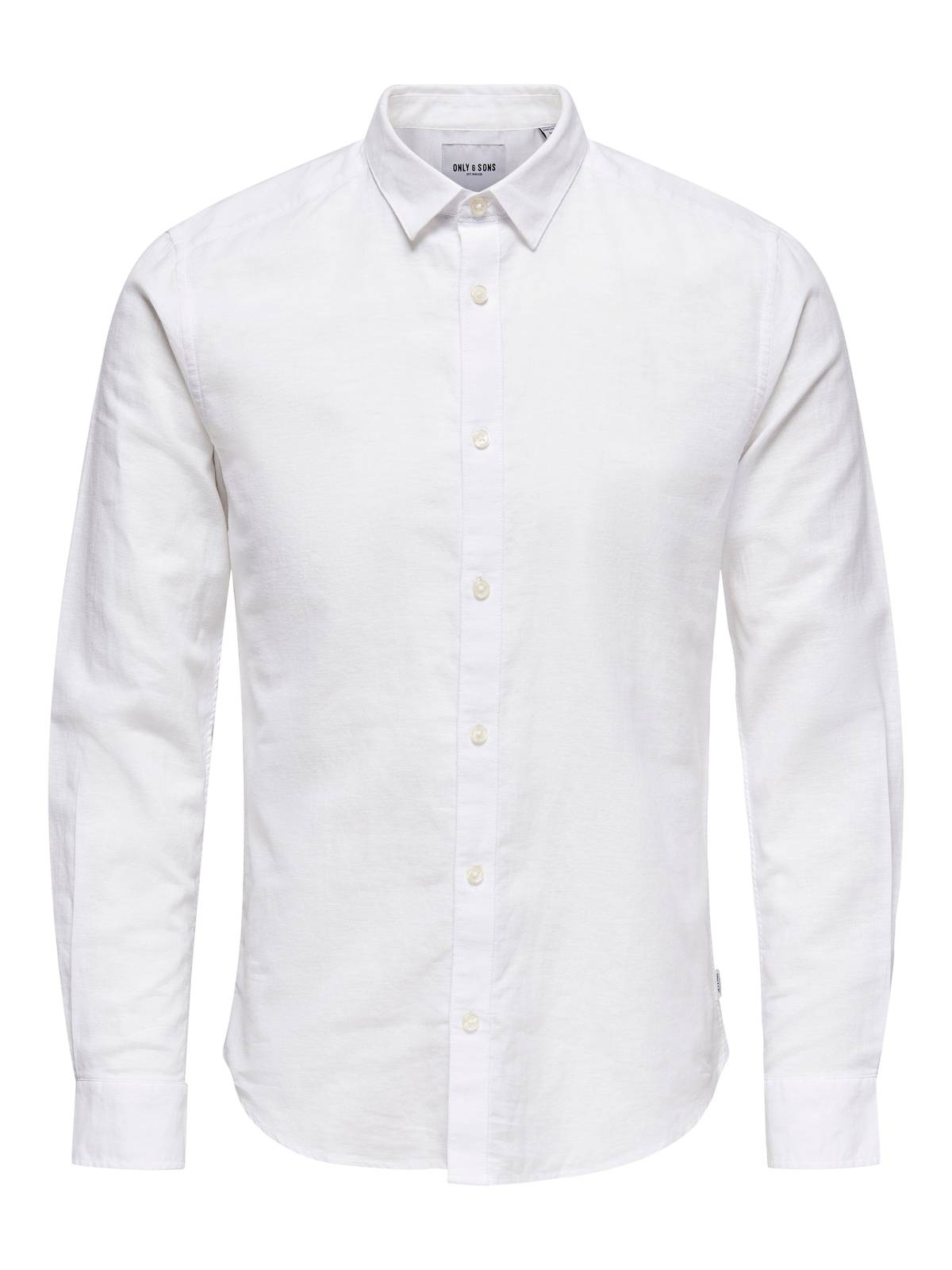 ONLY & SONS Caiden Shirt Solid Linen Uomo bianco