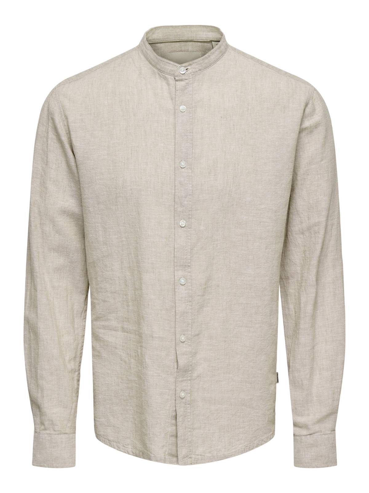 ONLY & SONS Caiden Shirt Solid Linen Coreana Uomo beige