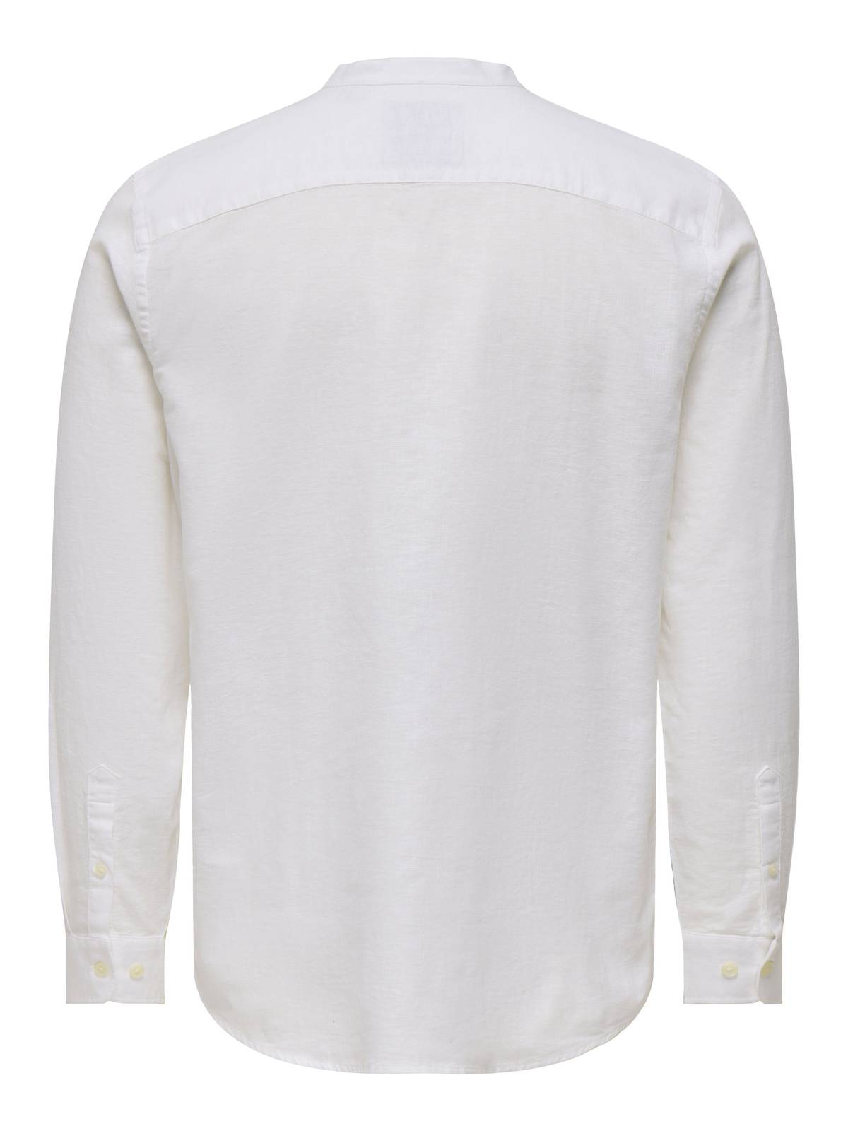 ONLY &amp; SONS Caiden Shirt Solid Linen Coreana Man white Photo 2