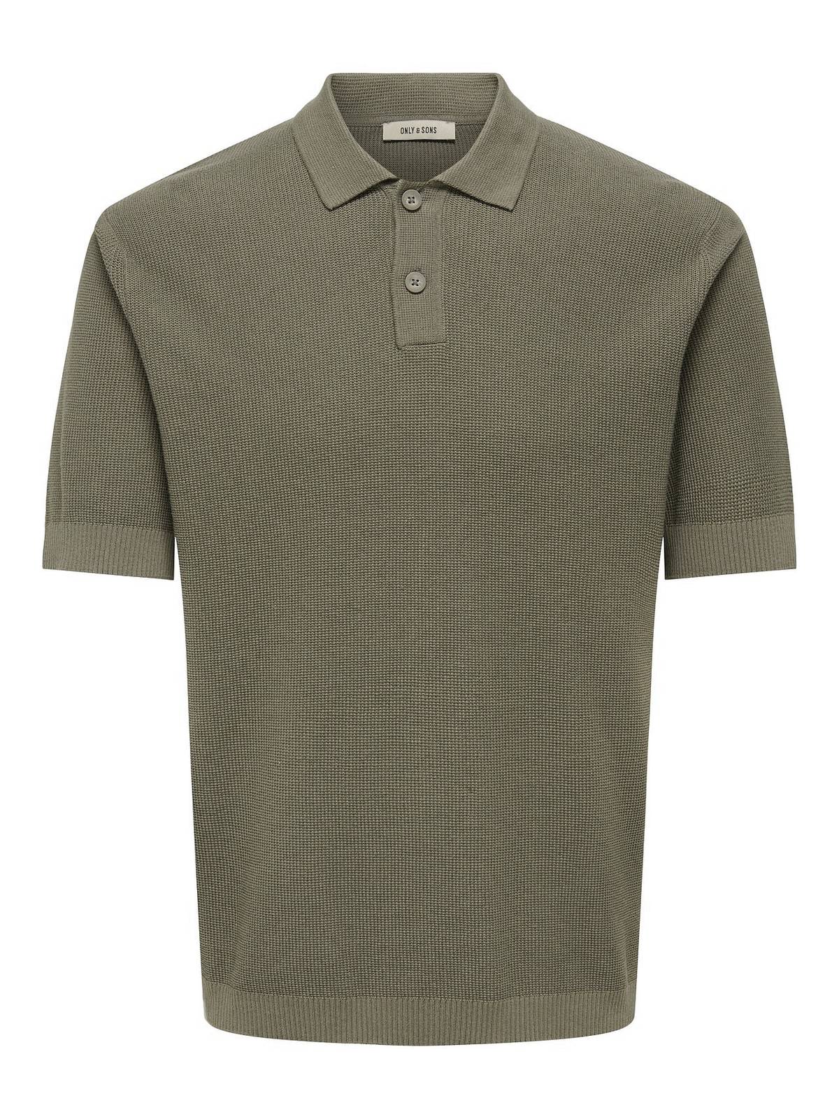 ONLY & SONS Tony Waffle Polo Man green