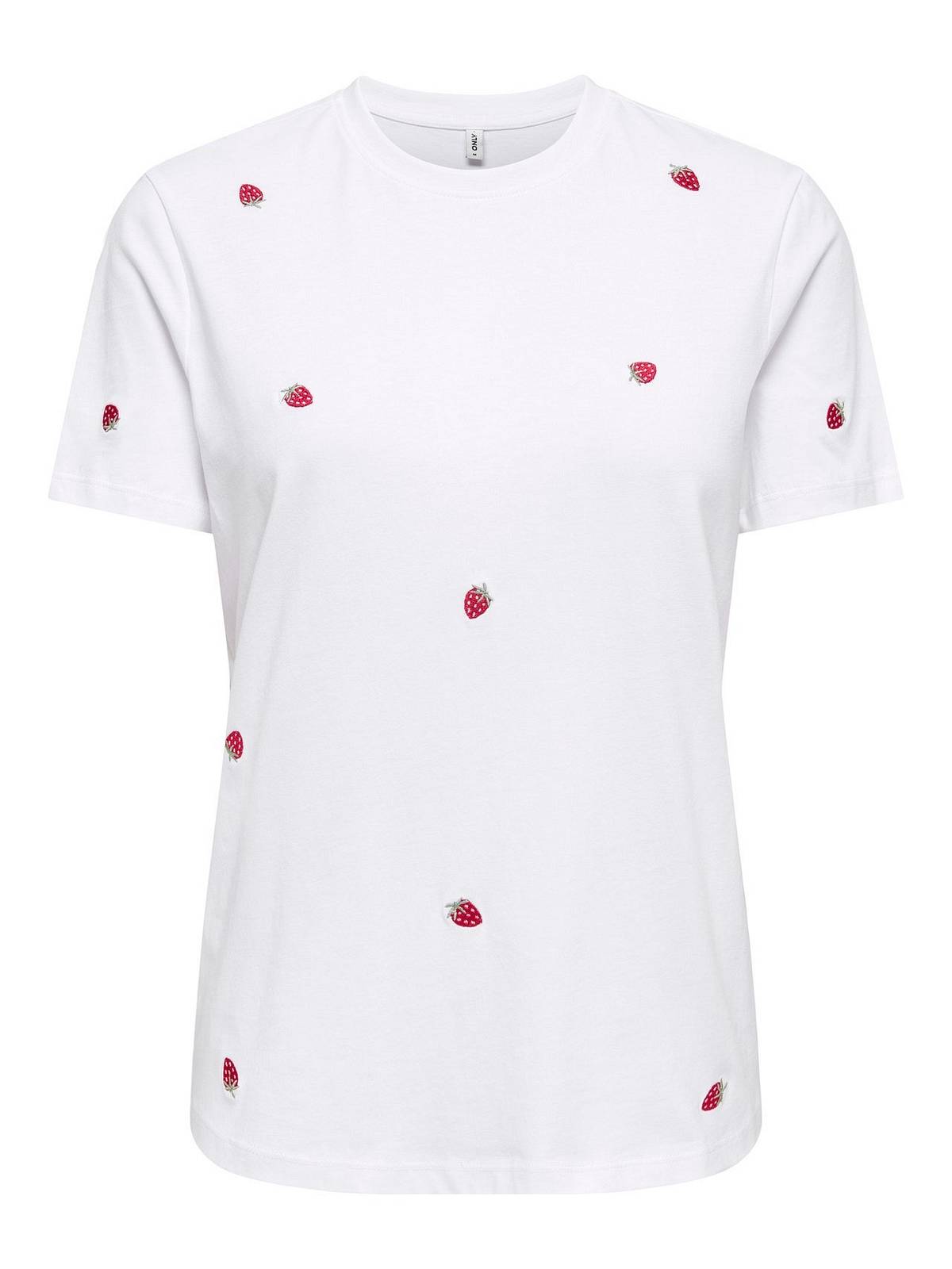 ONLY Ketty Life SS O-Ausschnitt TOP Damen weiß