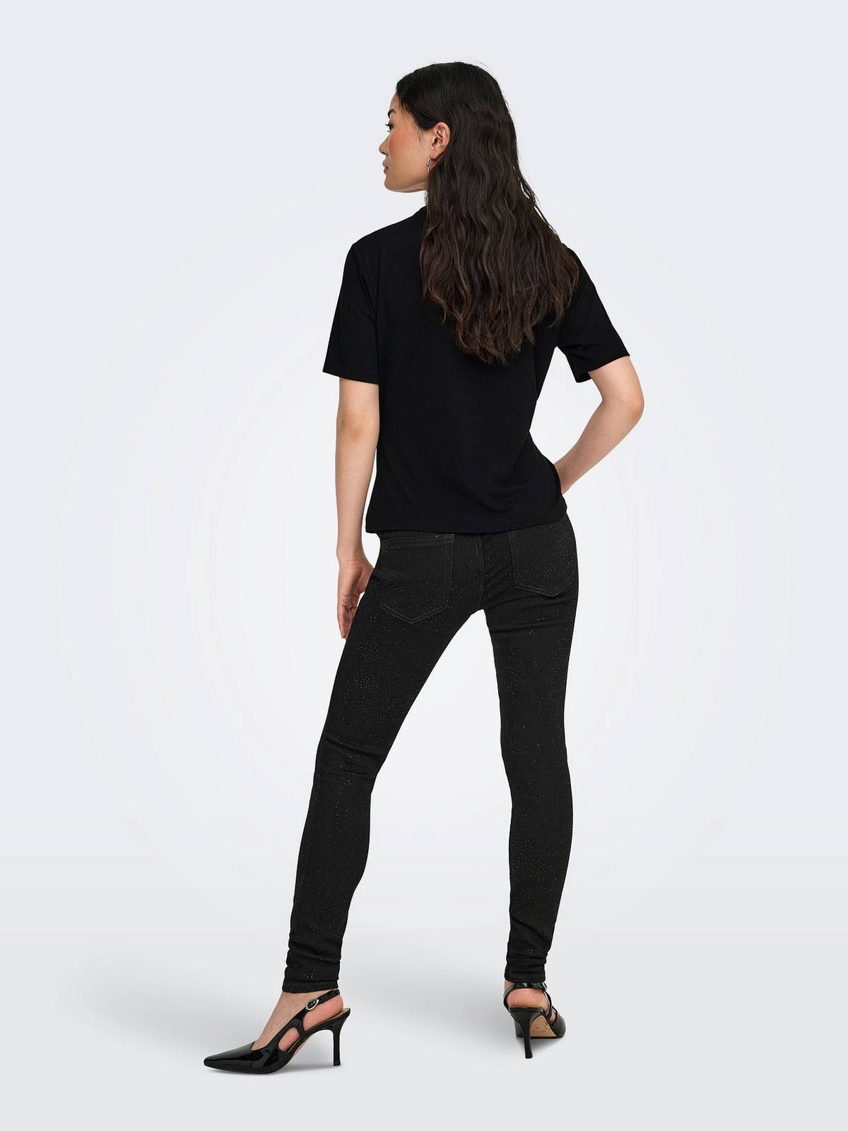 ONLY Elena SS Detail T-Shirt Damen schwarz Foto 5