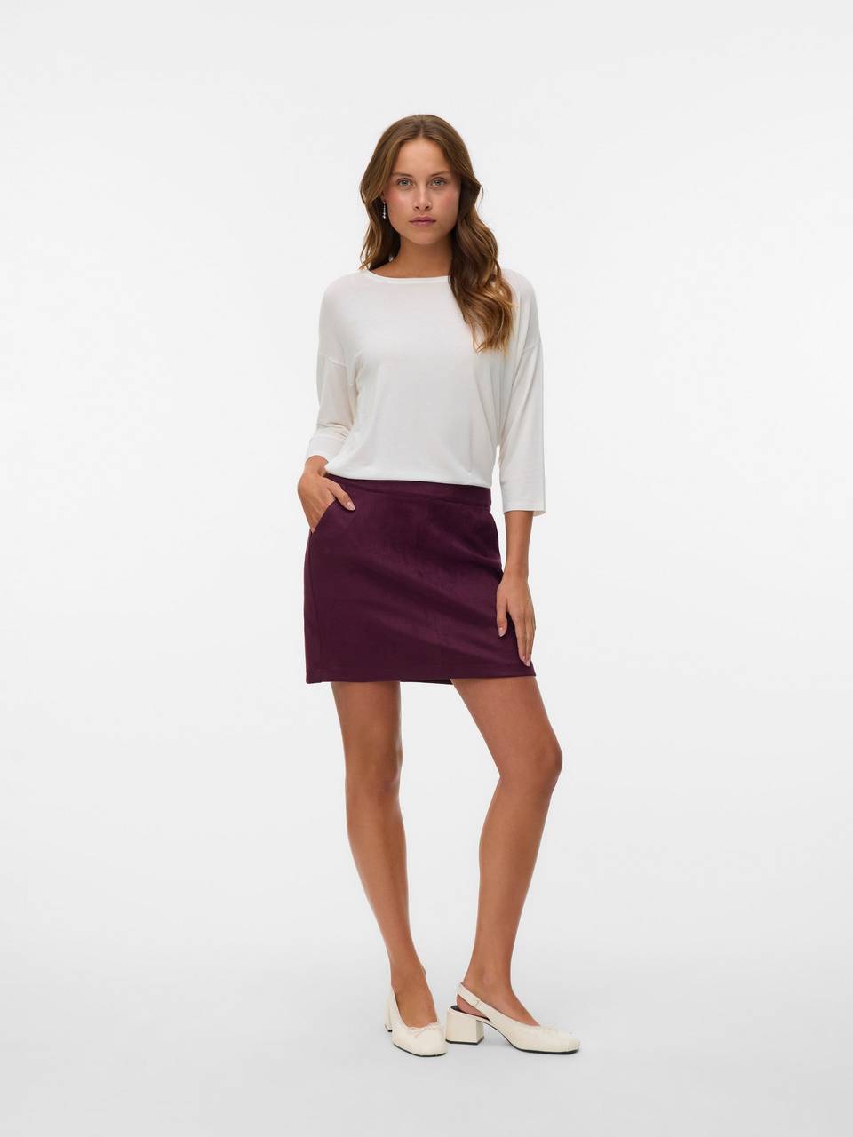 VERO MODA Ava 3/4 Oberteil Damen weiß Foto 2