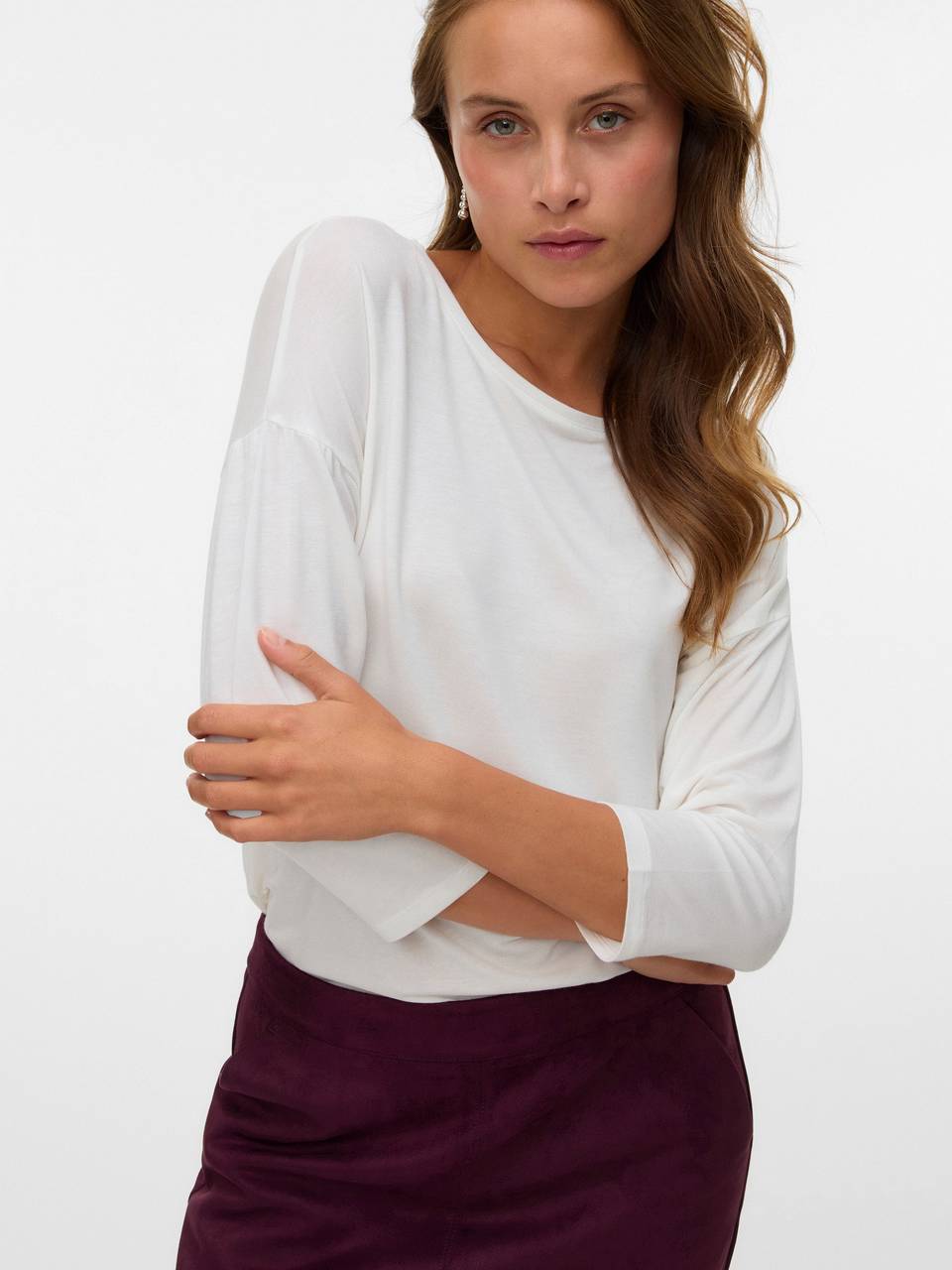VERO MODA Ava 3/4 Oberteil Damen weiß Foto 5