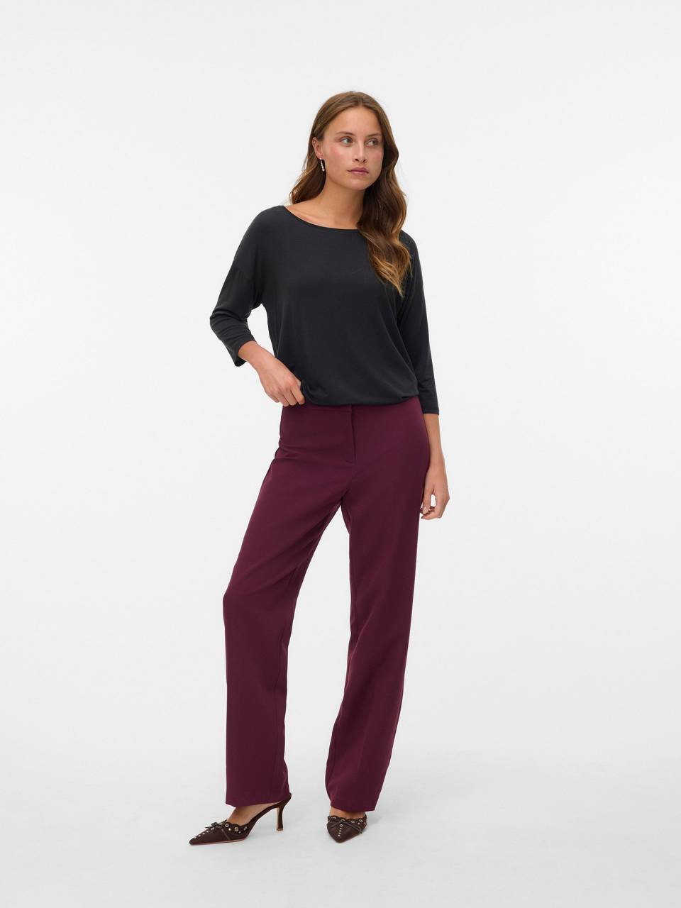 VERO MODA Ava 3/4 Oberteil Damen schwarz Foto 2