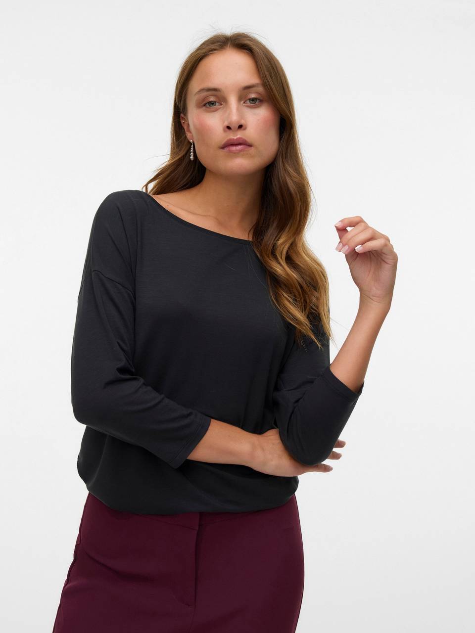 VERO MODA Ava 3/4 Oberteil Damen schwarz Foto 5