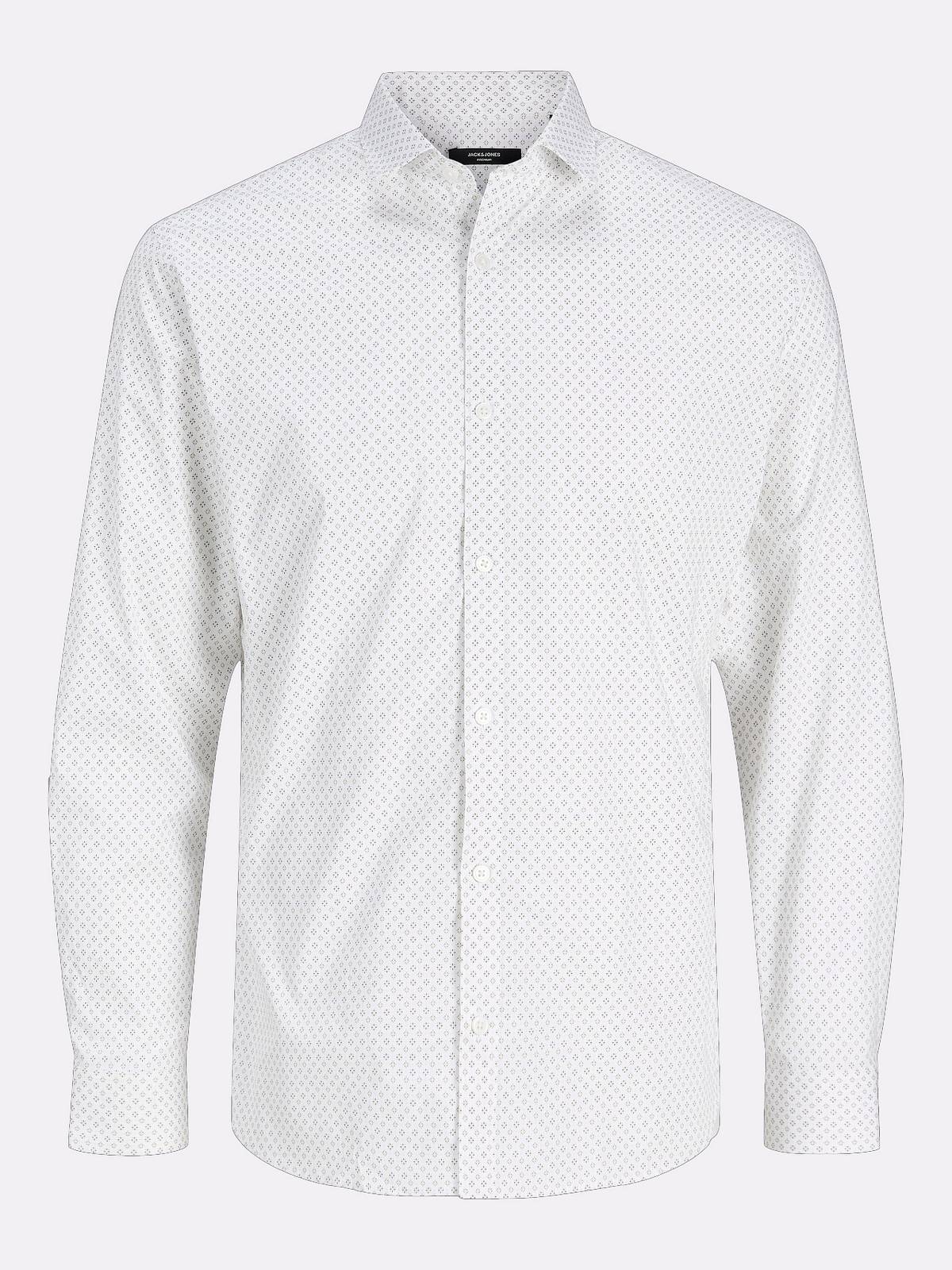 JACK & JONES Blackpool Print LS Shirt Uomo bianco