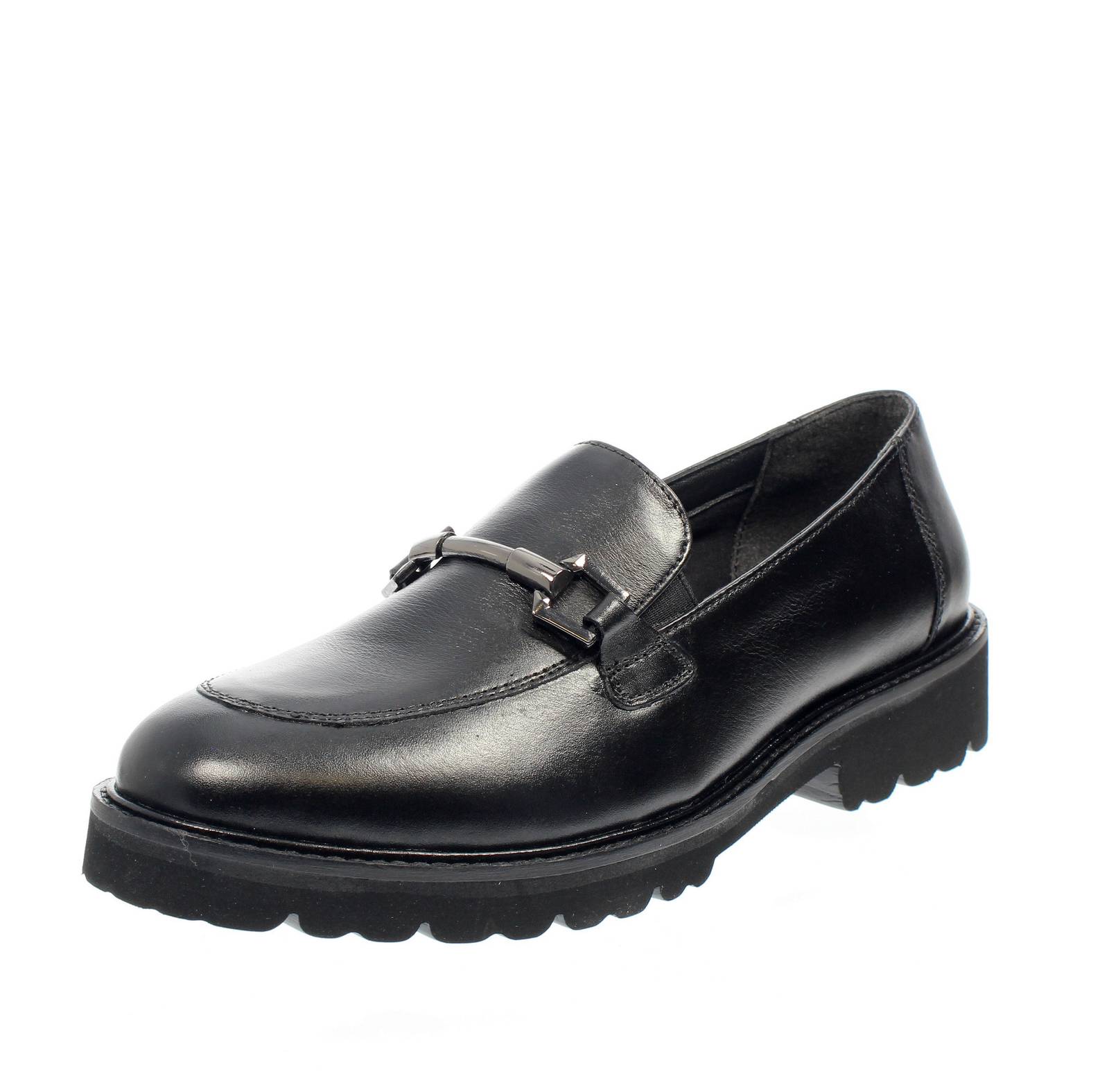 Kupfer Beverly - schwarze Leder Halbschuhe - Damen Schuhe Halbschuhe