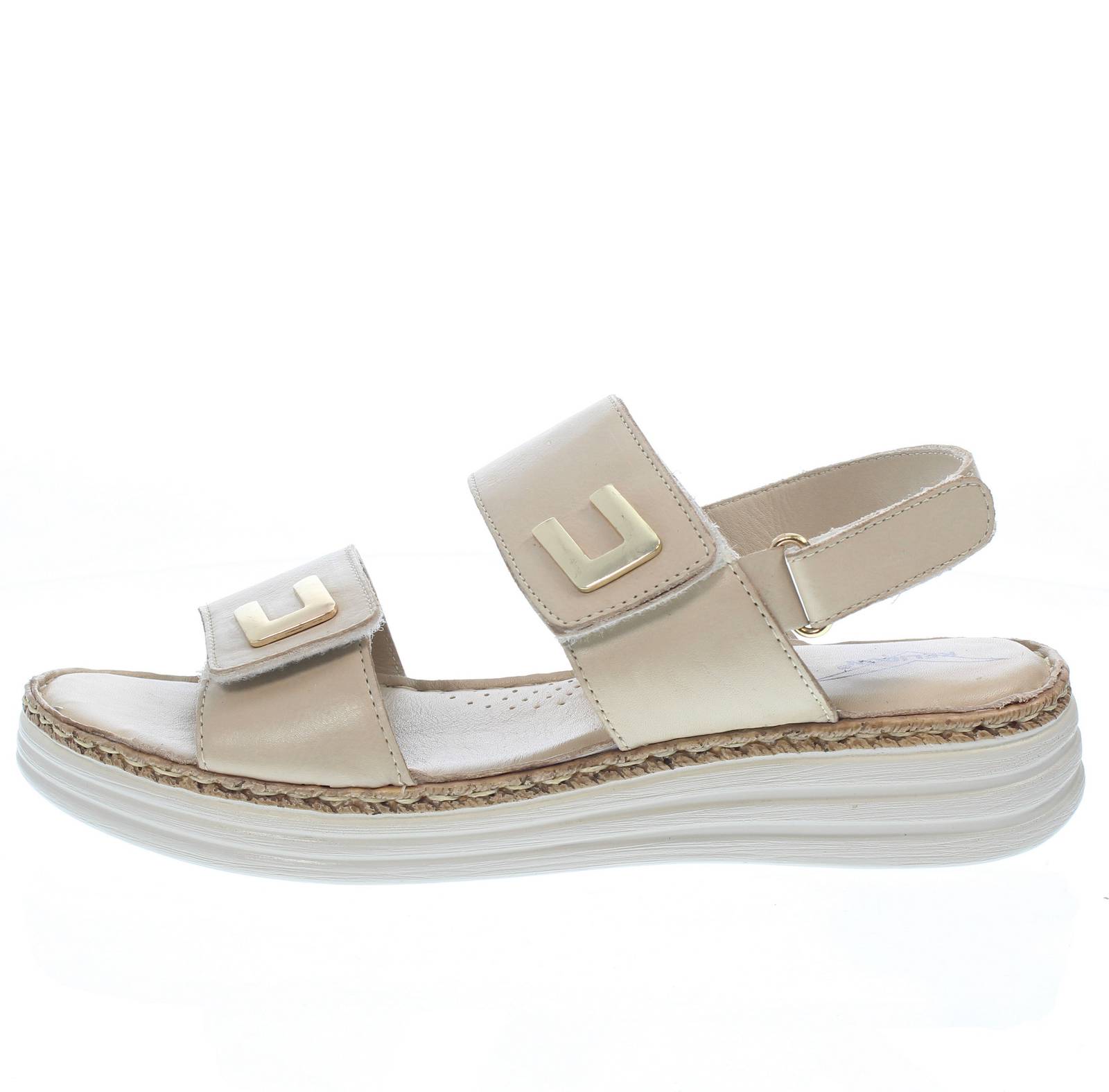 CIABATTARI Sandales à plateforme en cuir Femme beige Photo 3