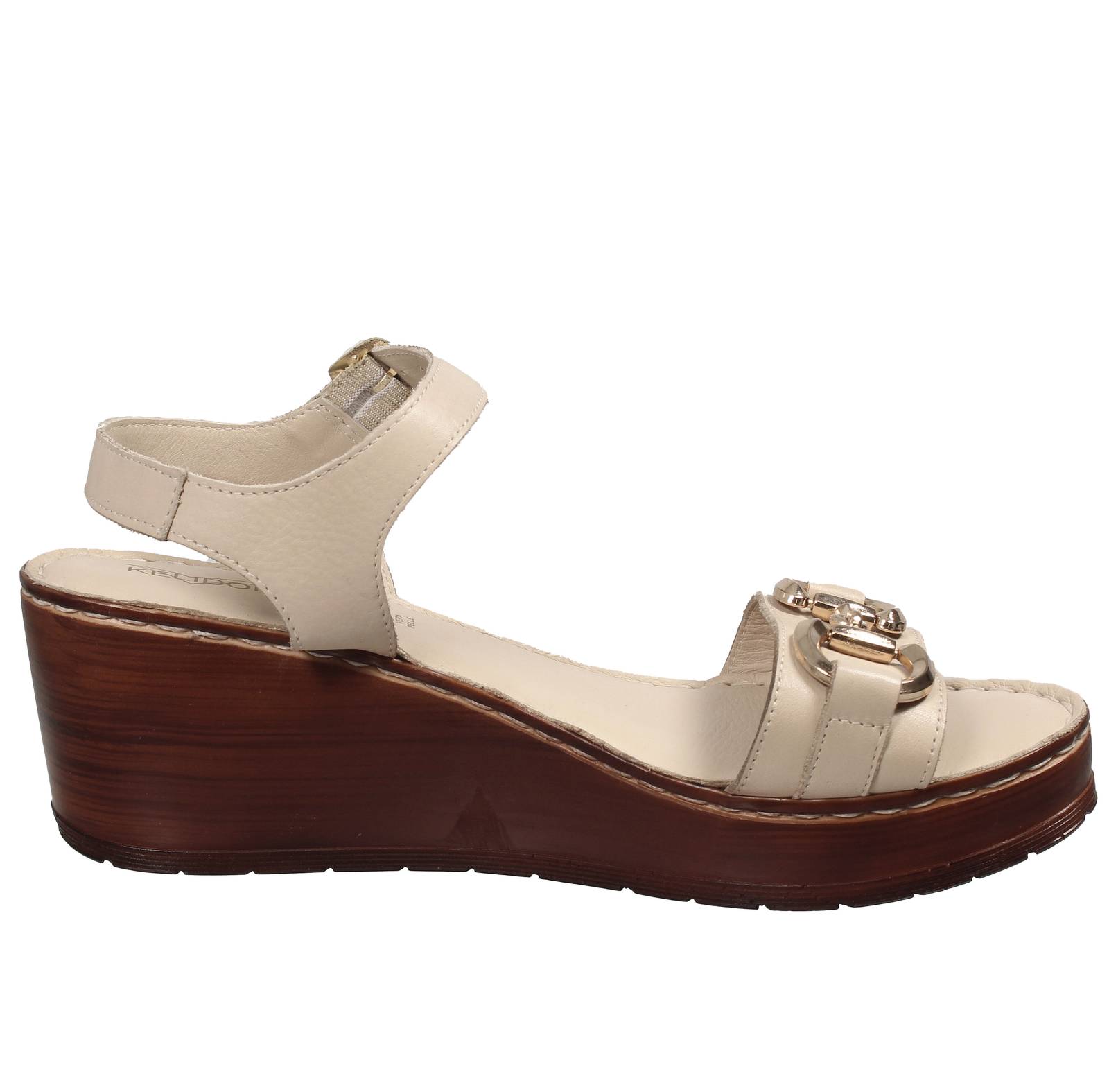 CIABATTARI Sandales compensées en cuir Femme beige Photo 2