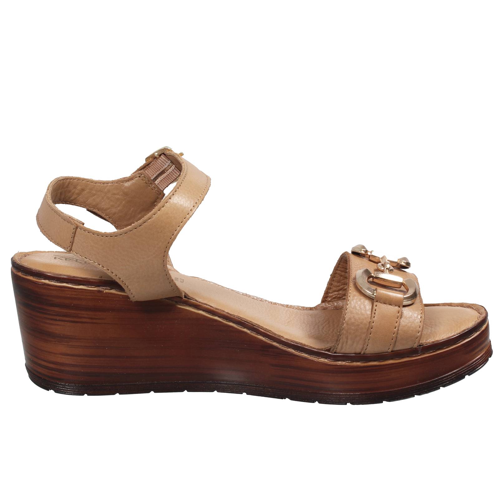 CIABATTARI Sandales compensées en cuir Femme marron Photo 2