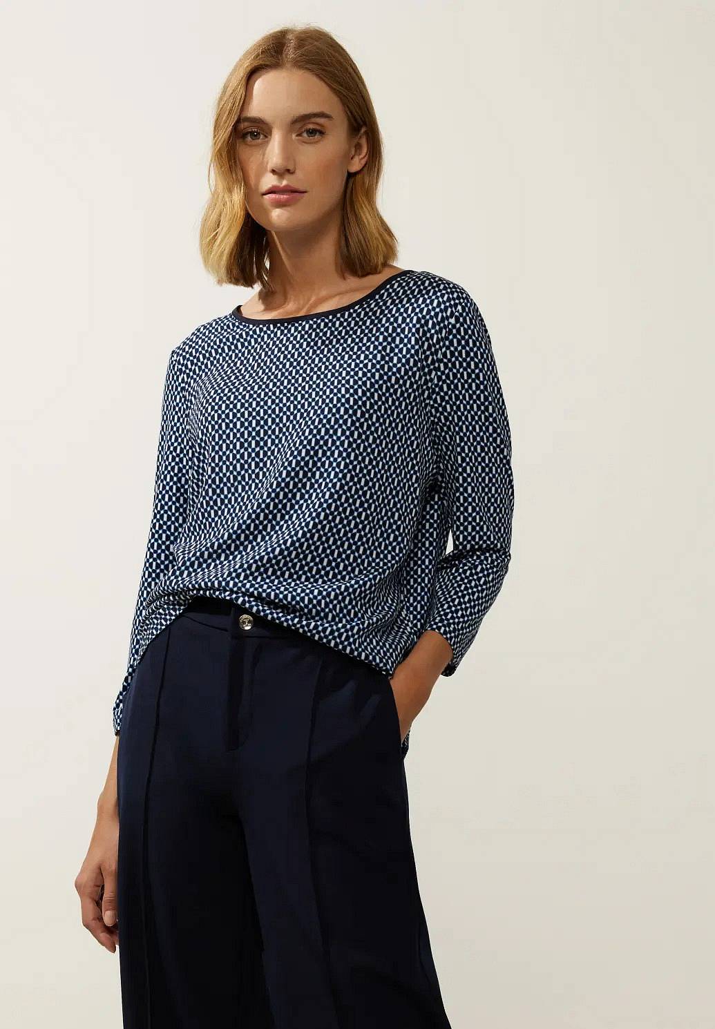 STREET ONE Shirt – Bedrucktes T-Shirt mit 3/4-Ärmeln Damen blau Foto 2