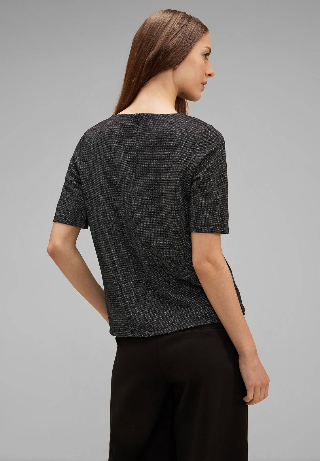 STREET ONE Party Shiny Shirt - Shirt mit Glitzer Damen schwarz Foto 3