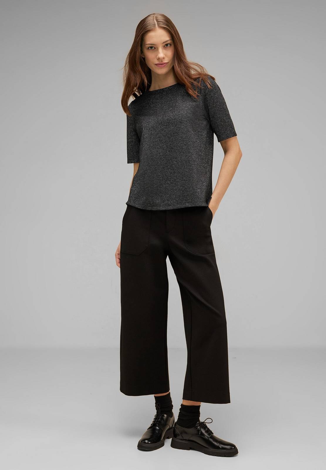 STREET ONE Party Shiny Shirt - Shirt mit Glitzer Damen schwarz Foto 4