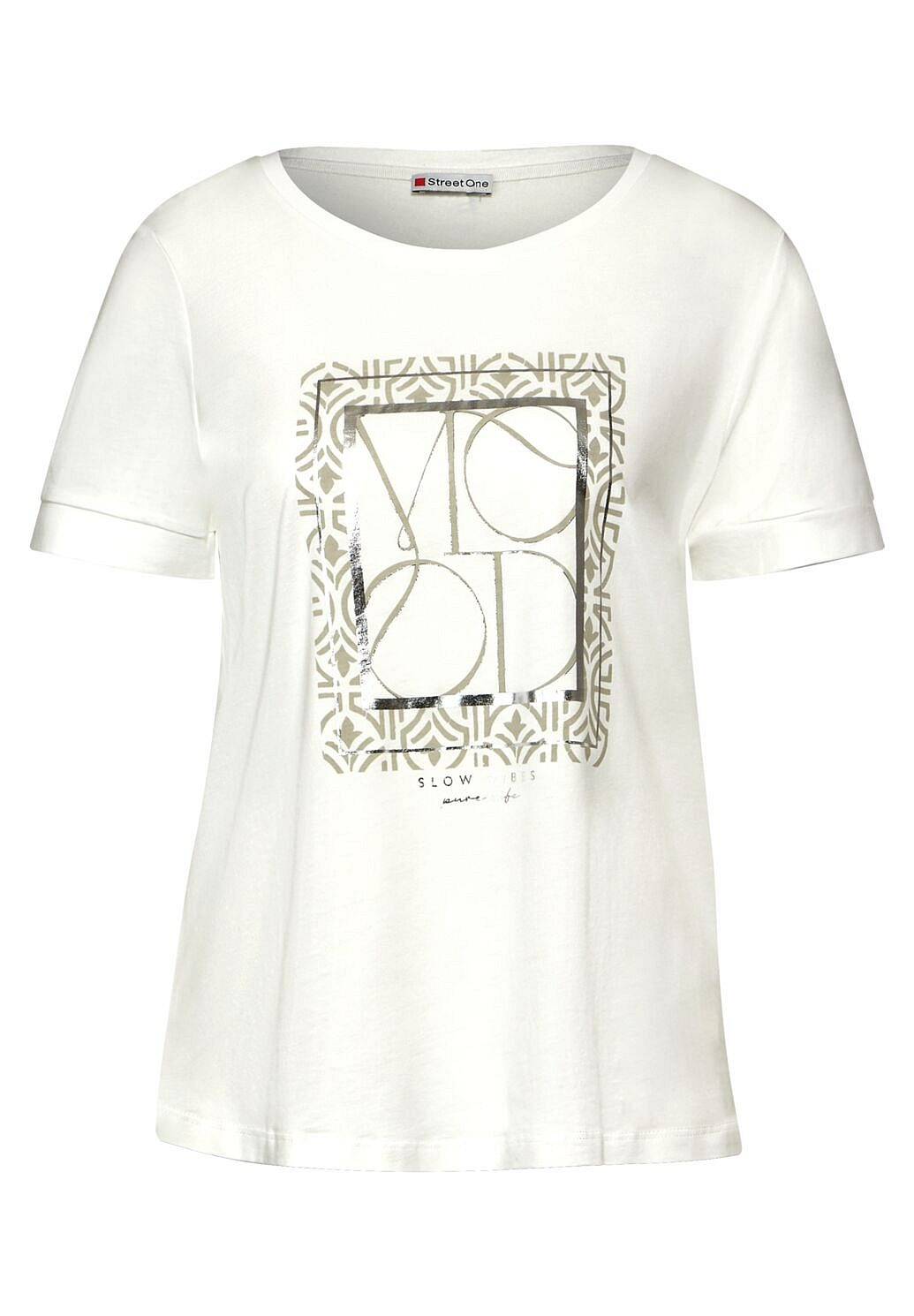 STREET ONE Hemd mit ornamentaler Aufschrift Damen weiß
