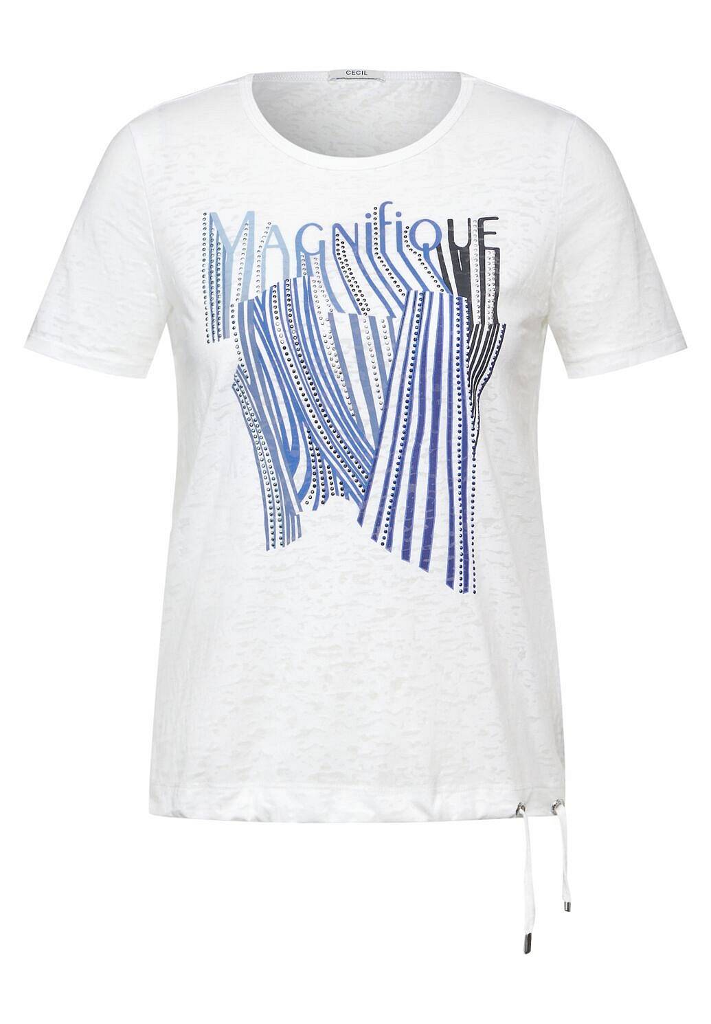 CECIL Burnout-T-Shirt Damen weiß