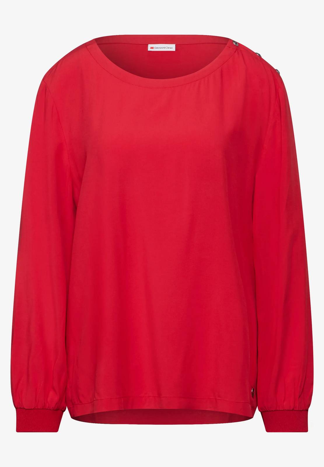 STREET ONE Boutons de pression pour blouse solide Femme rouge