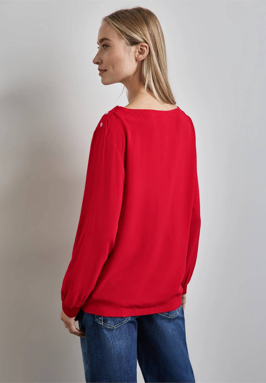STREET ONE Solid blouse pressbuttons Woman red Photo 3