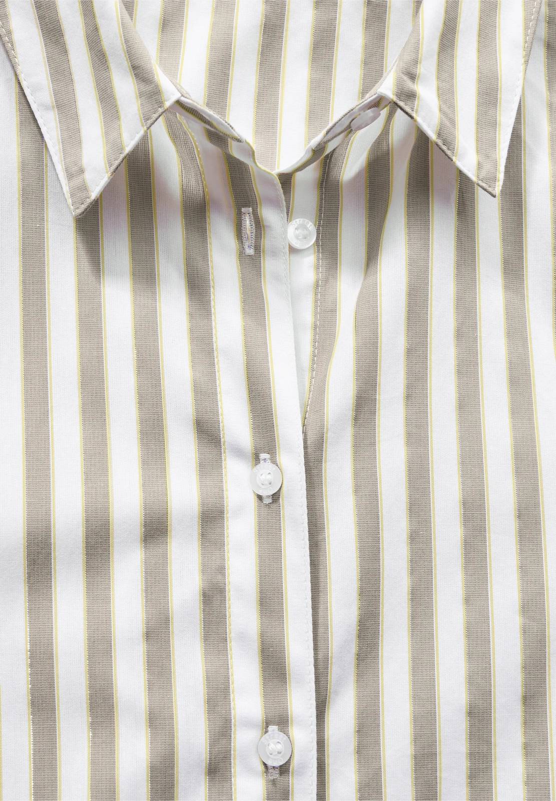 STREET ONE Striper Cotton shirt collar Woman beige Photo 4