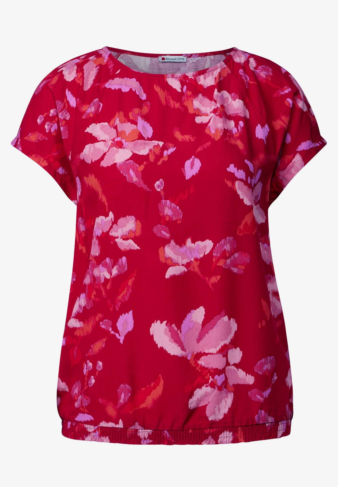 STREET ONE bedrucktes Matte-Mix-Shirt Damen rot