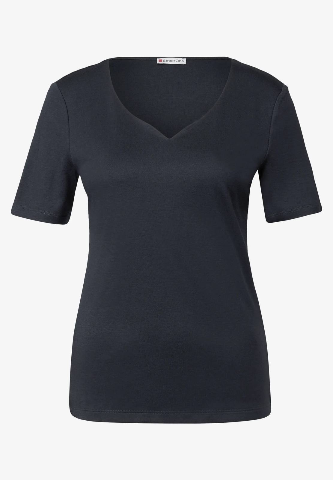 STREET ONE QR Shirt m. Herzausschnitt Form Damen blau
