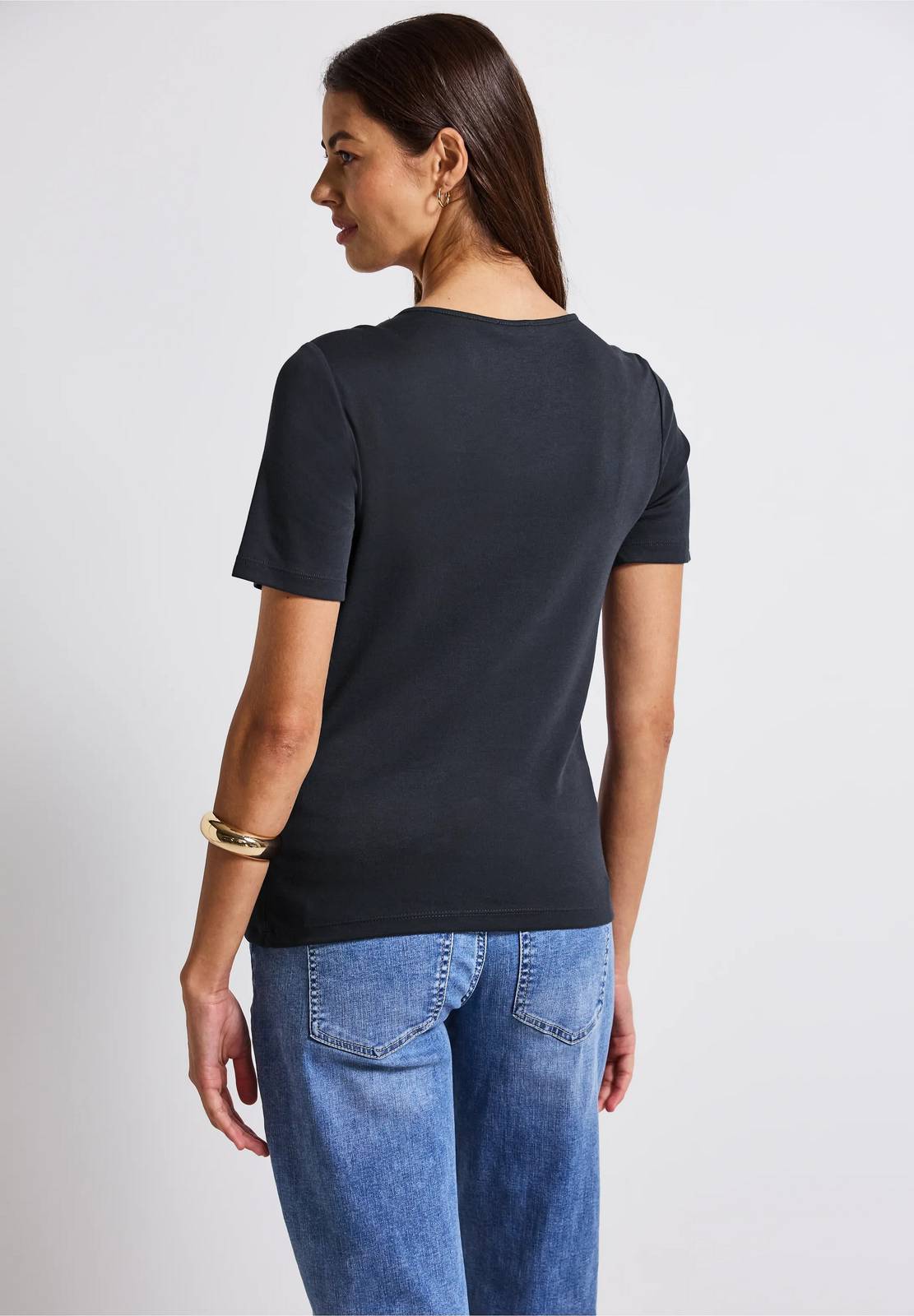 STREET ONE QR Shirt m. Herzausschnitt Form Damen blau Foto 3
